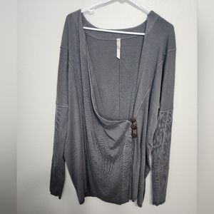 Free people grey oversize cardigan size small